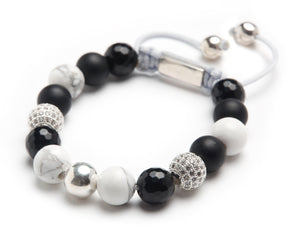Onyx with Howlite Diamonds and Silver