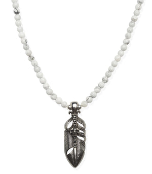 Howlite Necklace with Skull Pendant