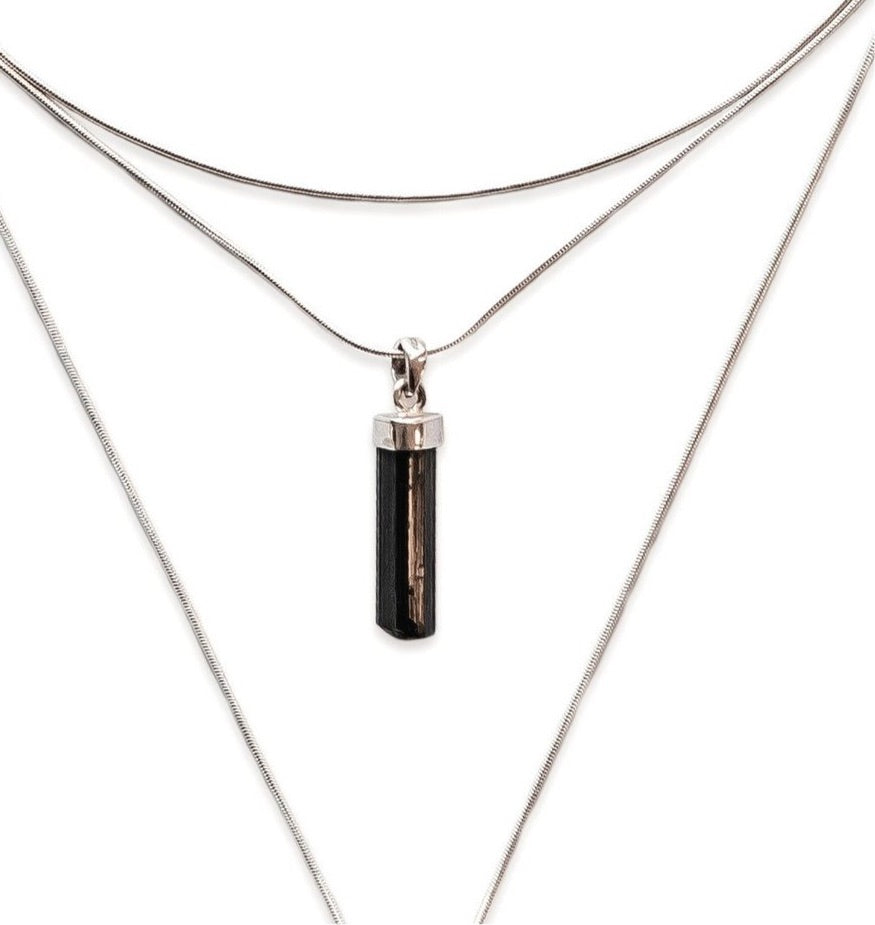 Tourmaline Pendant Necklace in 925 Silver