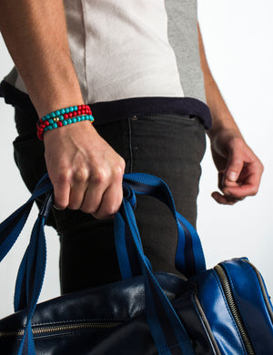 Men's Triple Wrap with Turquoise