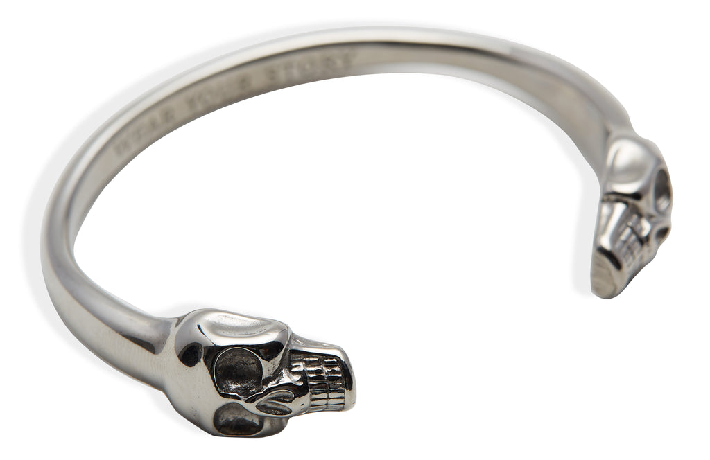 Skull Bangle with Silver Finish