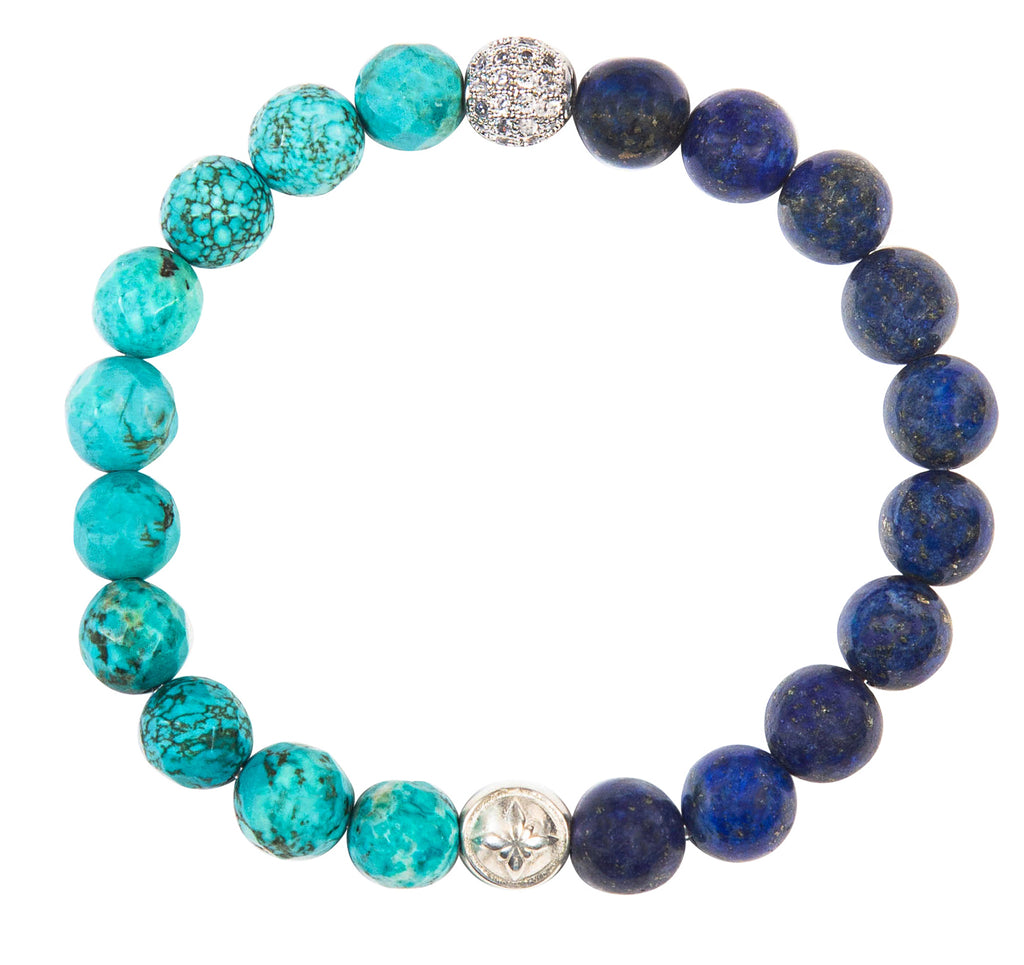 Faceted Turquoise & Lapis Band