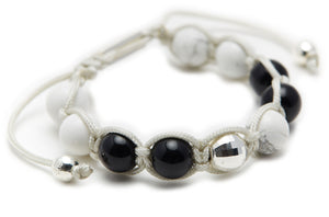 Onyx, Howlite & Mirrored Silver Outlier